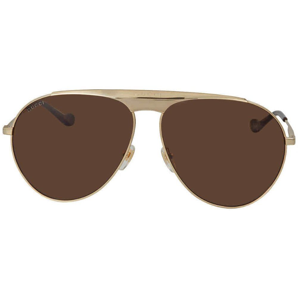 NEW Gucci Brown and Gold Square Men's Sunglasses - Picture 2 of 4